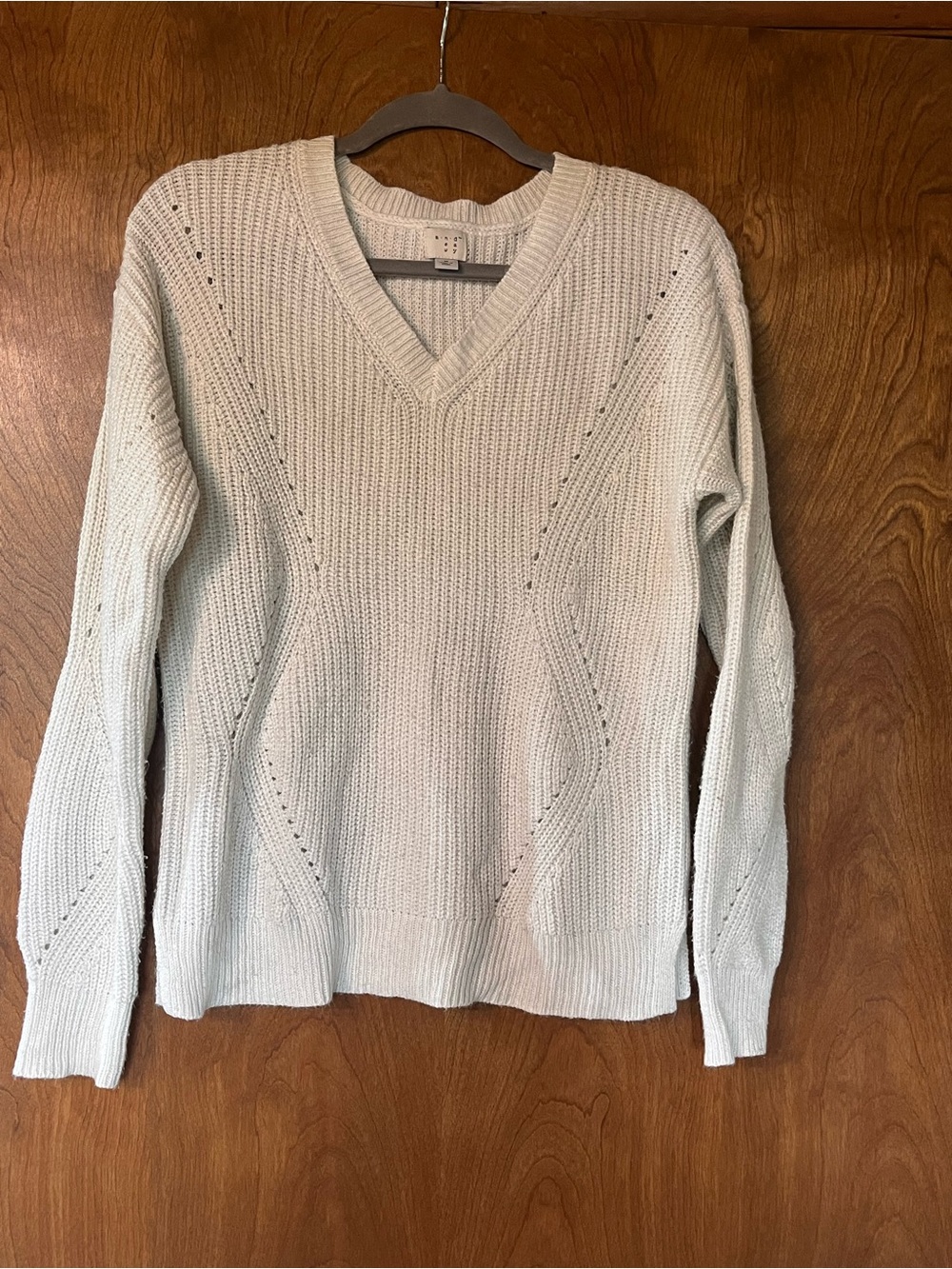 A New Day Light Cream V-Neck Knit Sweater - Women